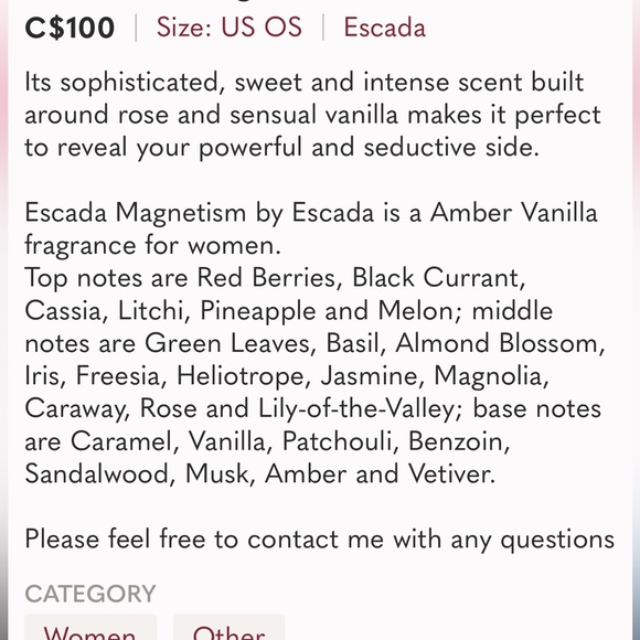 ⭐️DISCONTINUED⭐️ ESCADA Magnetism Perfum 50 ml. Full!!! - Picture 4 of 5